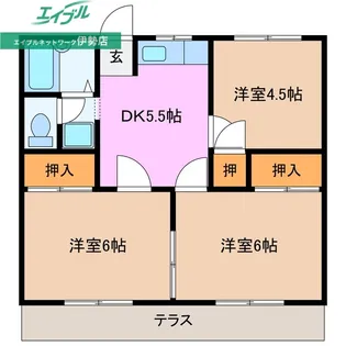 ユニバースティー鳥羽【1階】の間取り