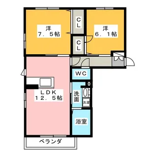 メゾン・アヴニール小沢【1階】の間取り