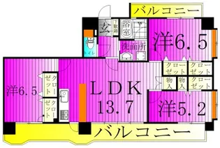チサンロイヤルステージ柏【5階】の間取り