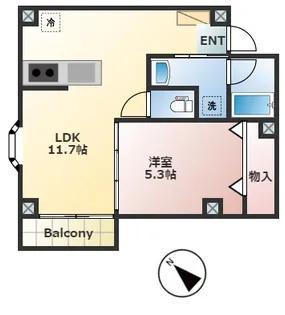 フローレス五反野【2階】の間取り