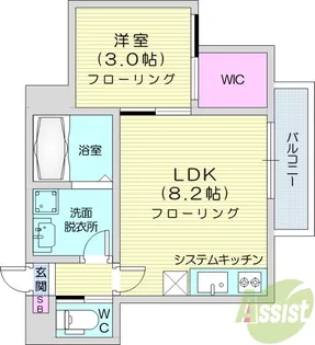 リヨンドール宮城野原【2階】の間取り