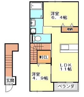 サンローズ・K&T【2階】の間取り