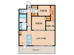 CRESCENT六本松南【5階】の間取り