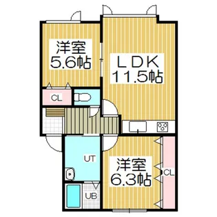 コーポオアシス2【1階】の間取り