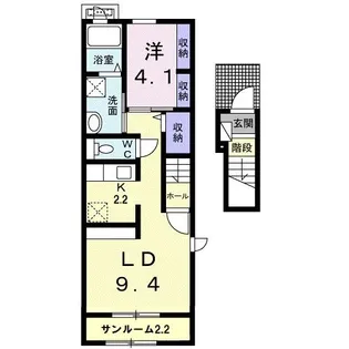 メイプル ジェルメA【2階】の間取り