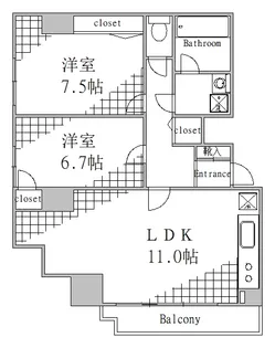 エバーフォレスト【2階】の間取り