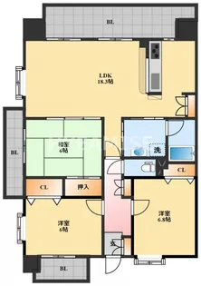 フロンティアエム【8階】の間取り
