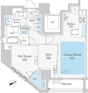 パークアクシス浅草橋II【12階】の間取り