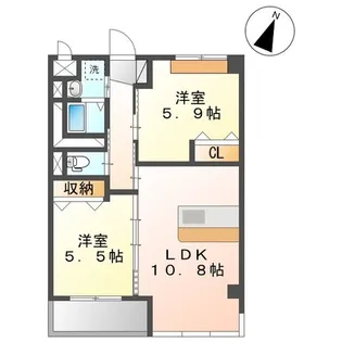 サンライズ西中田【1階】の間取り