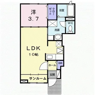 アバンツアートII【1階】の間取り