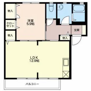 メゾンフローラB【1階】の間取り