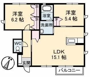 カーサ・エスペランサ【1階】の間取り