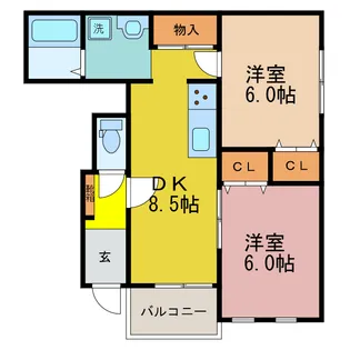 モンレーヴ平津【1階】の間取り