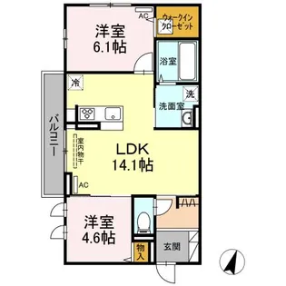 アサヒパレス久保田【3階】の間取り