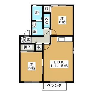 メープル・クロス・エガムロII【2階】の間取り