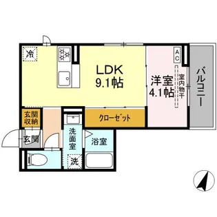 (仮称)D-ROOM D-CREST駅前3丁目【2階】の間取り