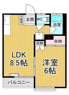 新鹿沼ロイヤルマンション【2階】の間取り