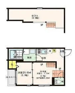 ハーモニーテラス荒中町II【2階】の間取り