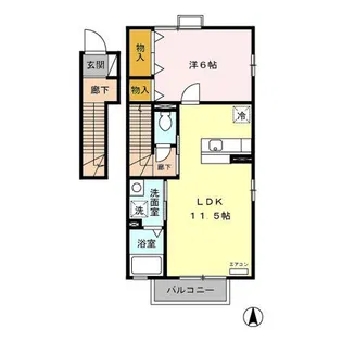 ローズコート宮原 B【2階】の間取り