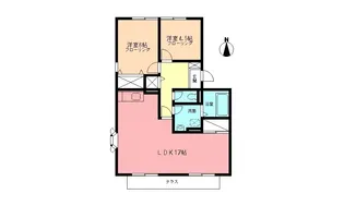 ハイツくぬぎB【1階】の間取り