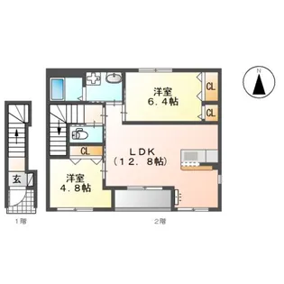 ラシュラン【2階】の間取り