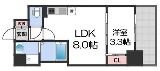 S-RESIDENCE難波西alter【3階】の間取り