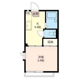 サニーフラット村山【1階】の間取り