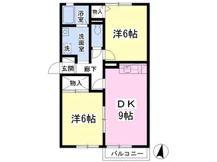 LFハイムD【2階】の間取り