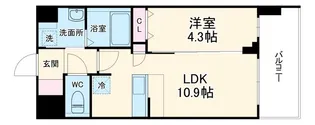 スプランディッド難波キャトル【5階】の間取り