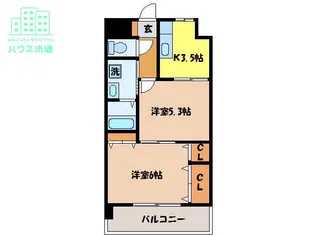 ステートリーマンション鷲崎【4階】の間取り