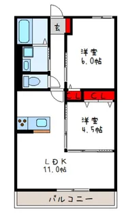 グランドソレーユ東山本III【1階】の間取り