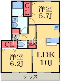 サンドミールII【1階】の間取り