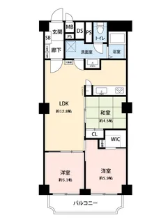 大森山王リハイム【3階】の間取り