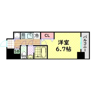 エスリード松屋町SOUTH【7階】の間取り