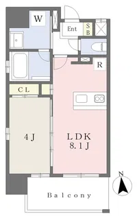 ラフィーネ城南【4階】の間取り
