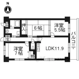 ベルスーズ西陣【5階】の間取り