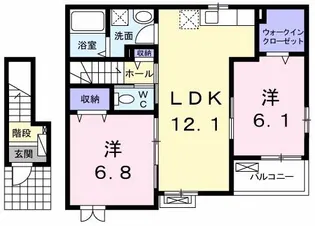 カルム宝町【2階】の間取り