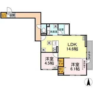 オアシス新綱島【1階】の間取り