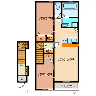 ドゥ・アネッサVI【2階】の間取り