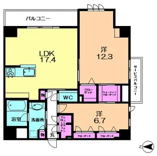 ラヴィーナ西大寺【8階】の間取り