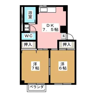 平野ハイツ B【1階】の間取り
