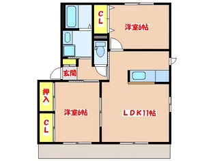 バリュージュ亀山 B棟【1階】の間取り