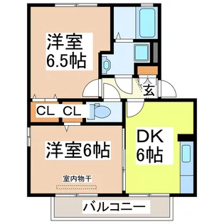 フルール・プリムヴェールA【2階】の間取り