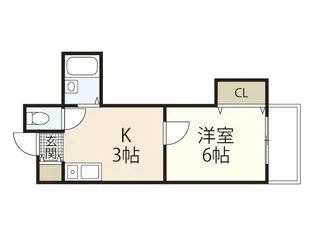 1Kの間取り画像
