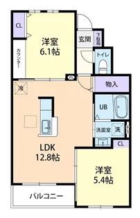 2LDKの間取り画像