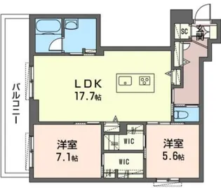 ShaMaison ヴィアソーレイツキ【2階】の間取り
