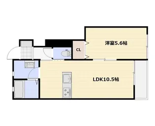 cocoru庭瀬【1階】の間取り
