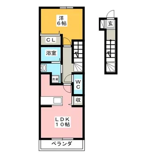 プラムUS B【2階】の間取り