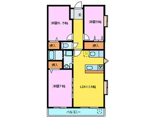 ロイヤルカーサ関野【3階】の間取り