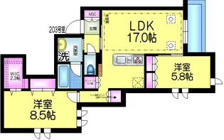グランウェスト【2階】の間取り